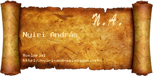 Nyiri András névjegykártya